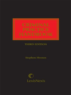 cover image of Criminal Practice Handbook
